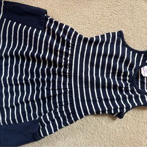 Navy and White Striped Dress